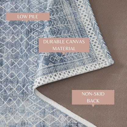 Distressed Moroccan Washable Accent Rug and Runner 2-Pack – Neve Collection – view 4