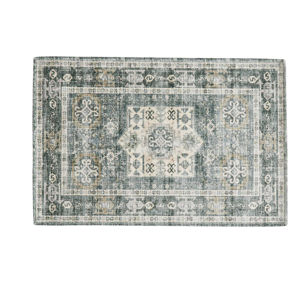 Vintage Medallion Machine Washable Accent Rug 3' x 5' – Nava Collection – view 2