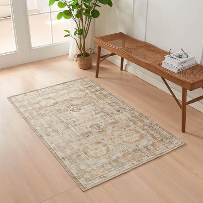 Vintage Medallion Machine Washable Accent Rug 3' x 5' – Nava Collection – view 6