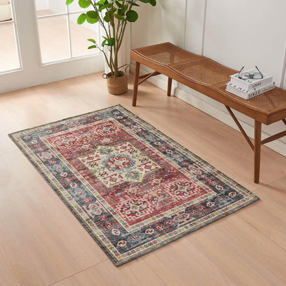 Vintage Medallion Machine Washable Accent Rug 3' x 5' – Nava Collection – view 11