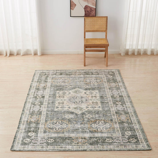 Machine Washable Medallion Area Rug 5' x 7' - Nava Collection