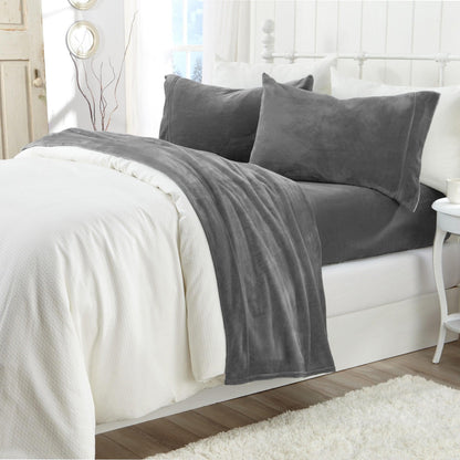 Solid Velvet Plush Sheet Set – Velvet Luxe Collection – view 75