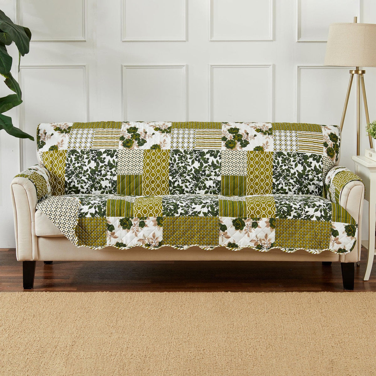 Reversible Patchwork Furniture Protector – Langdon Collection Sofa Cover – view 151