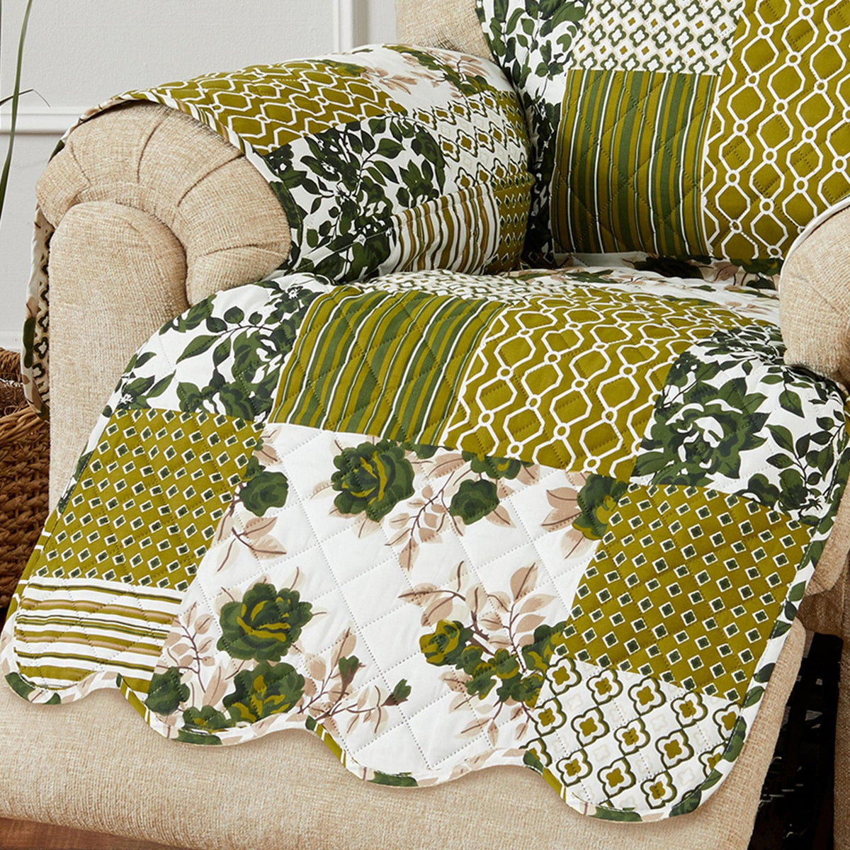 Reversible Patchwork Furniture Protector – Langdon Collection Sofa Cover – view 148