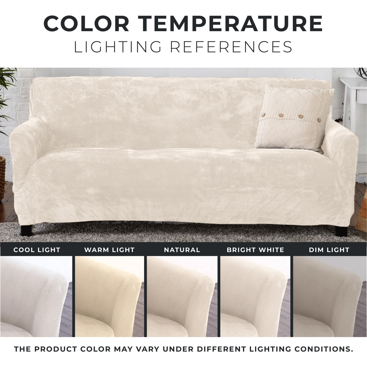 Velvet Stretch Slipcover – Gale Collection Form-Fit Sofa Cover – view 150