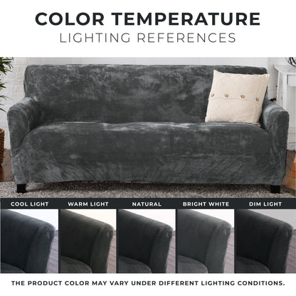 Velvet Stretch Slipcover – Gale Collection Form-Fit Sofa Cover – view 37