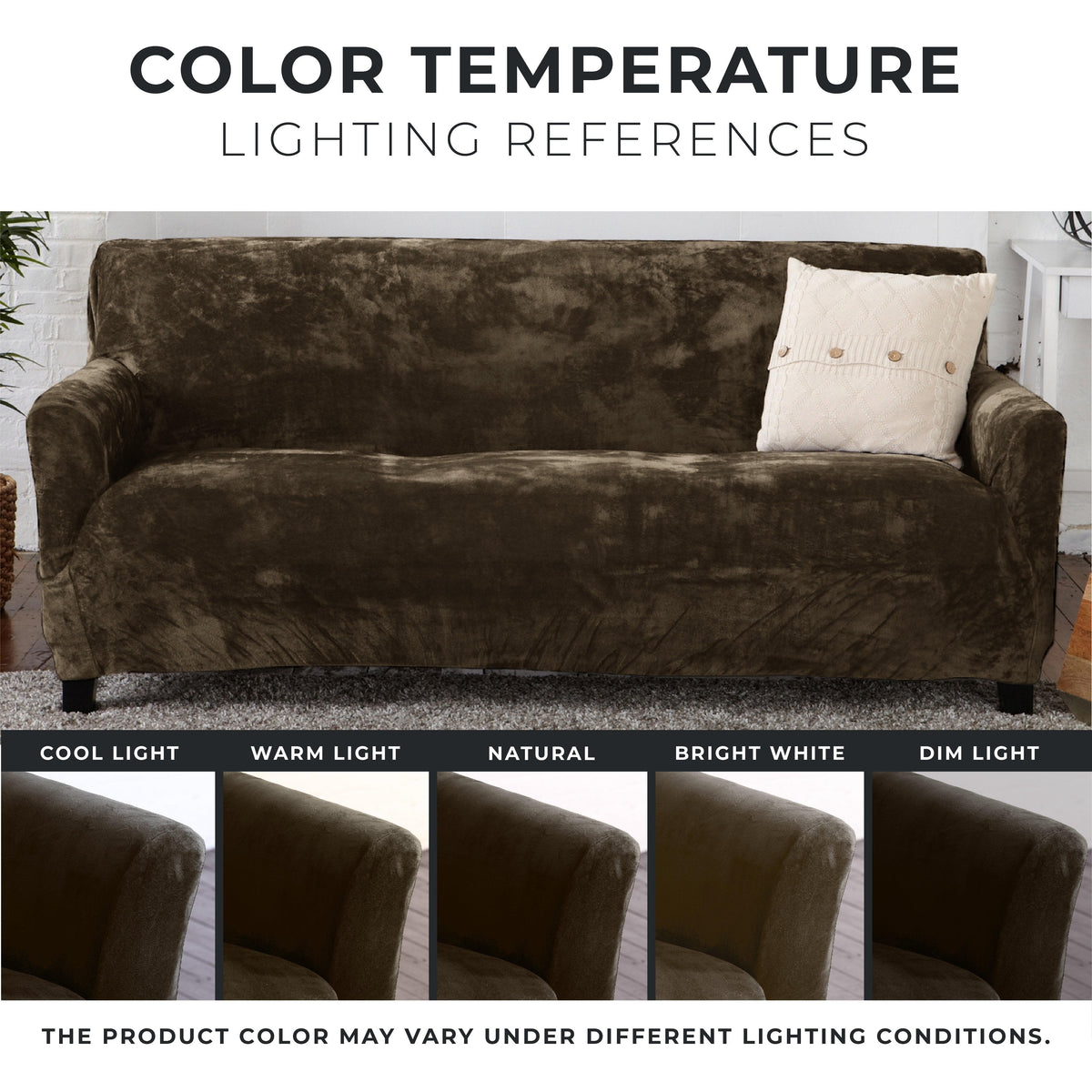 Velvet Stretch Slipcover – Gale Collection Form-Fit Sofa Cover – view 5