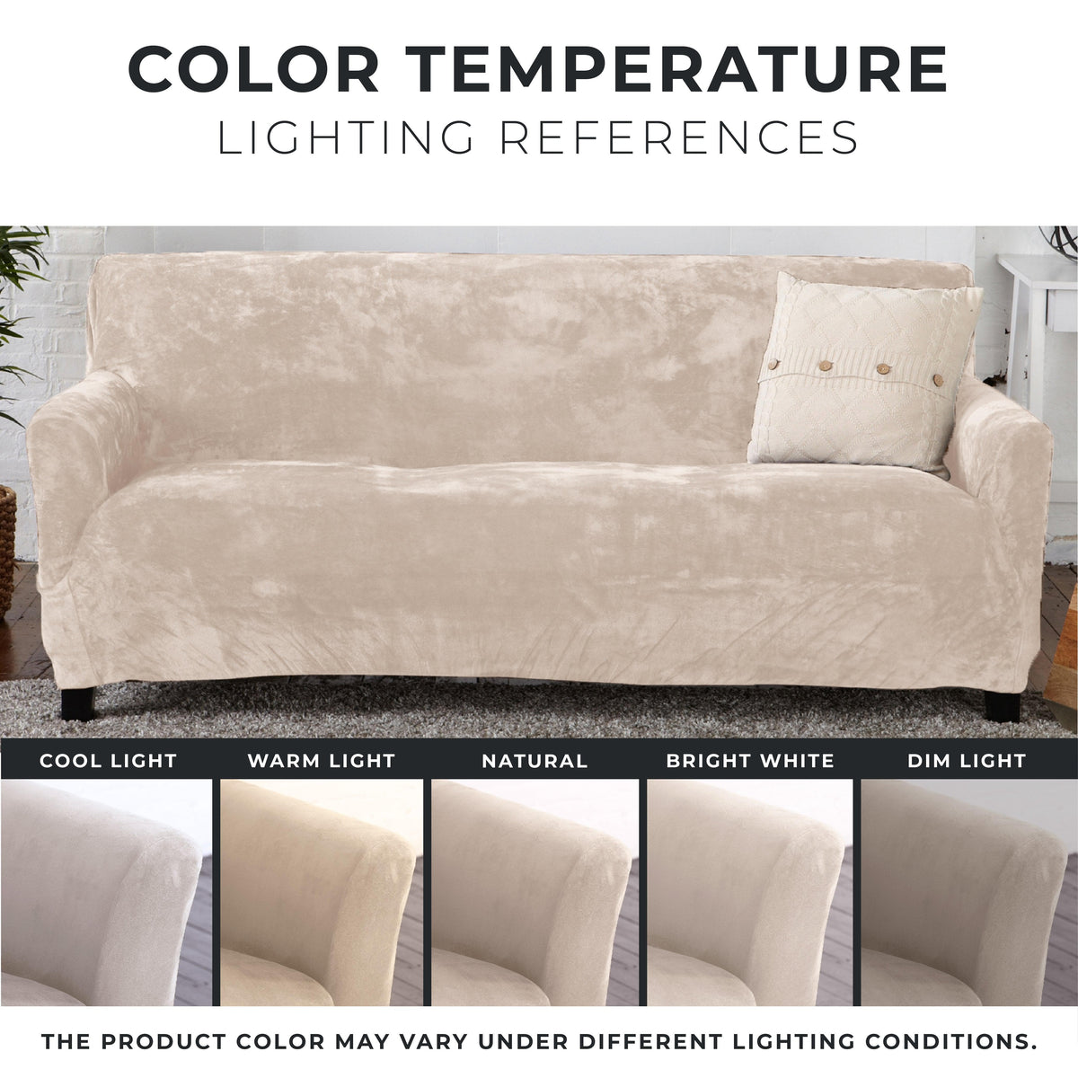 Velvet Stretch Slipcover – Gale Collection Form-Fit Sofa Cover – view 18
