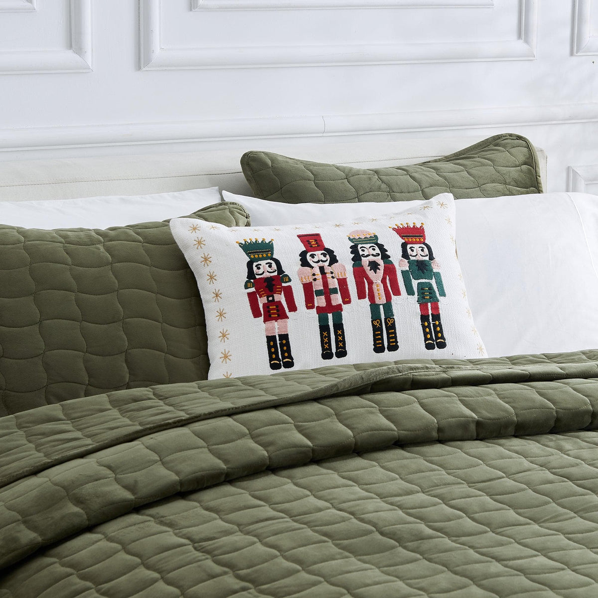 Jubilee Collection Embroidered Holiday Throw Pillow with Insert – view 45