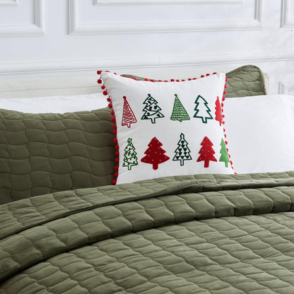 Jubilee Collection Embroidered Holiday Throw Pillow with Insert – view 21