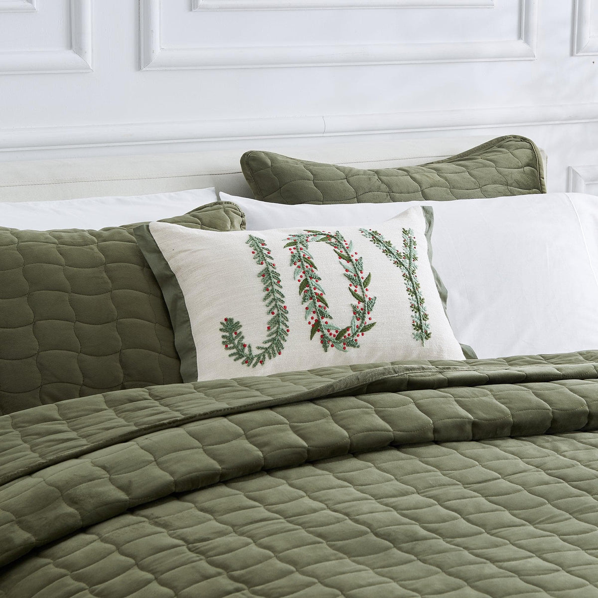 Jubilee Collection Embroidered Holiday Throw Pillow with Insert – view 33