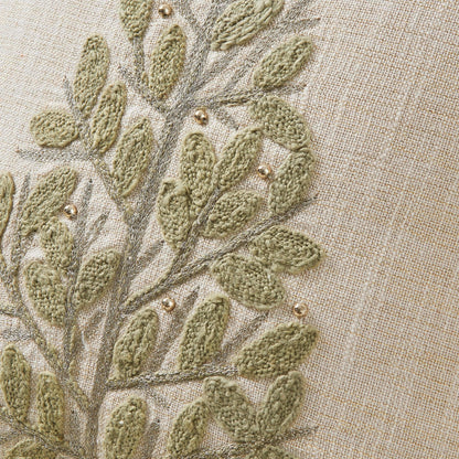 Jubilee Collection Embroidered Holiday Throw Pillow with Insert – view 2