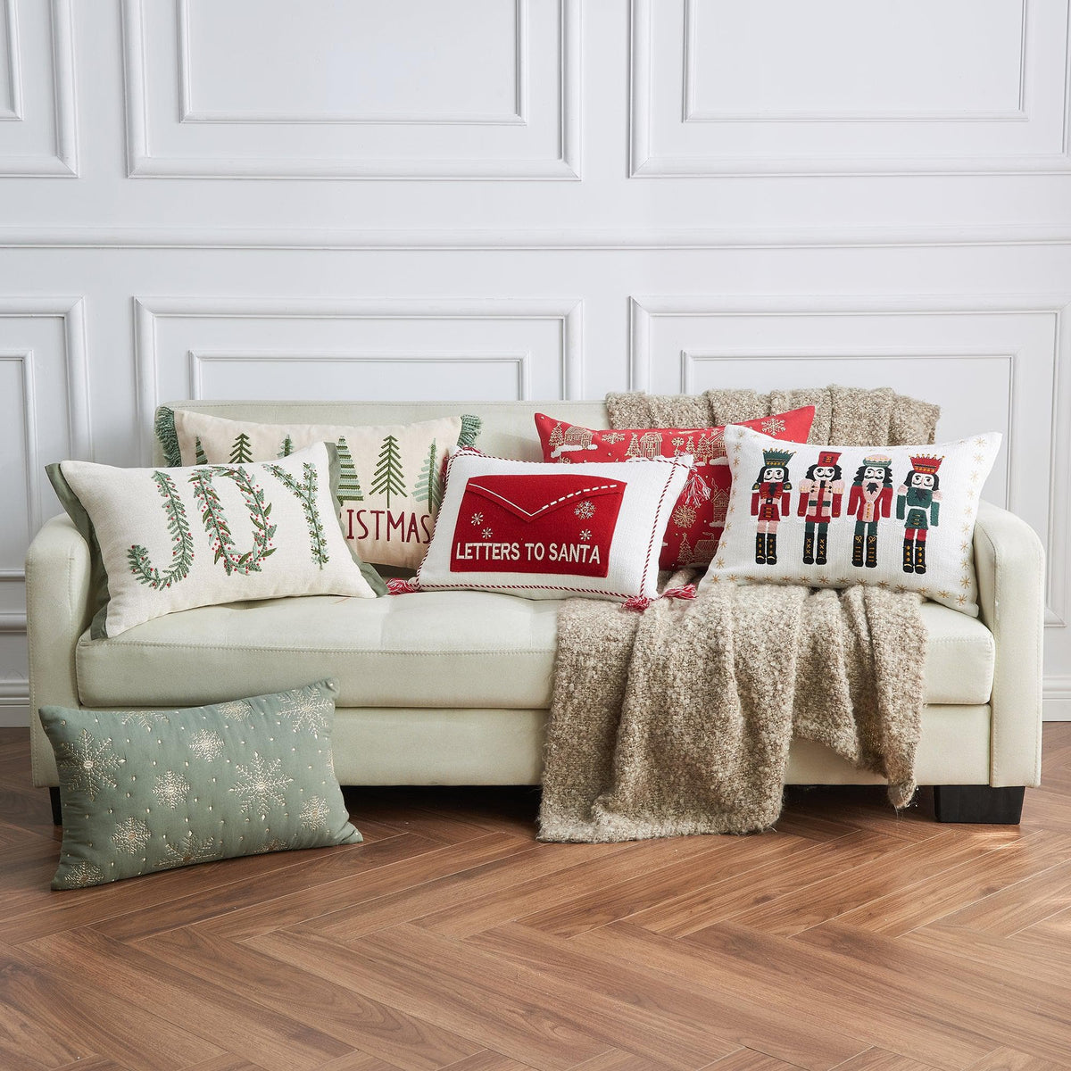 Jubilee Collection Embroidered Holiday Throw Pillow with Insert – view 30