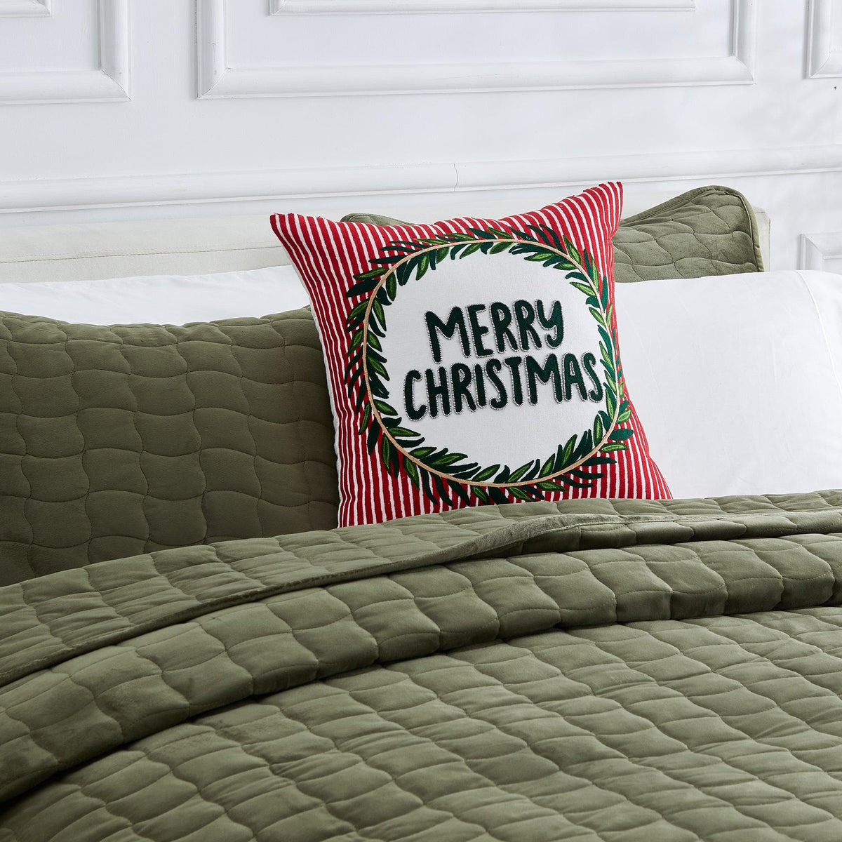 Jubilee Collection Embroidered Holiday Throw Pillow with Insert – view 27