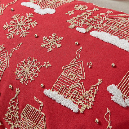 Jubilee Collection Embroidered Holiday Throw Pillow with Insert – view 68