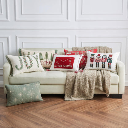 Jubilee Collection Embroidered Holiday Throw Pillow with Insert – view 72