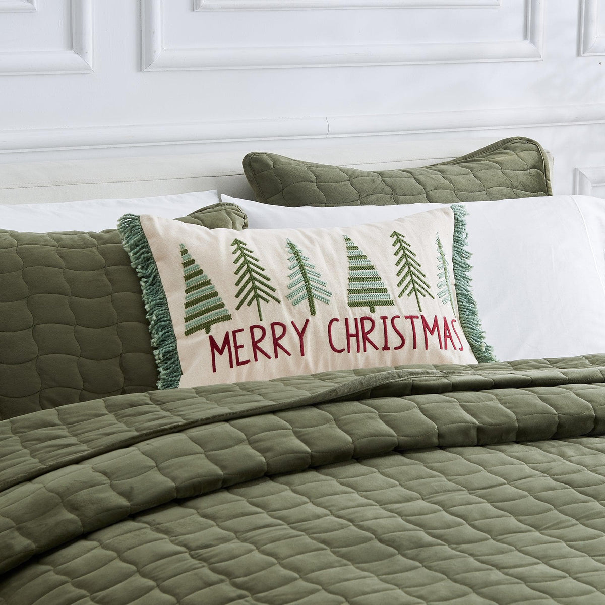 Jubilee Collection Embroidered Holiday Throw Pillow with Insert – view 50