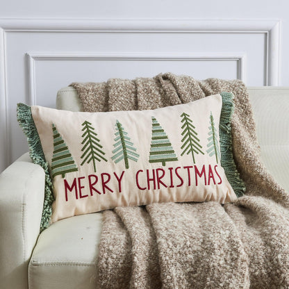 Jubilee Collection Embroidered Holiday Throw Pillow with Insert – view 49