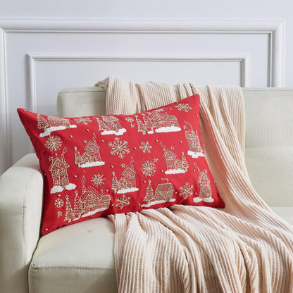 Jubilee Collection Embroidered Holiday Throw Pillow with Insert – view 67