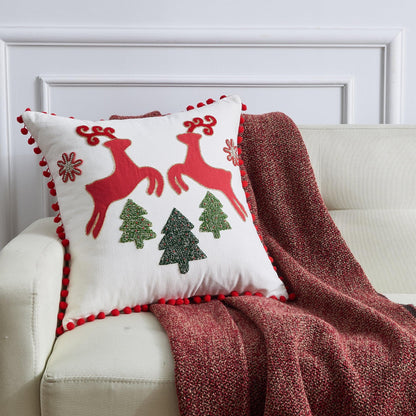 Jubilee Collection Embroidered Holiday Throw Pillow with Insert – view 13