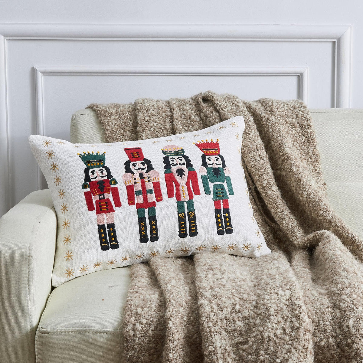 Jubilee Collection Embroidered Holiday Throw Pillow with Insert – view 43