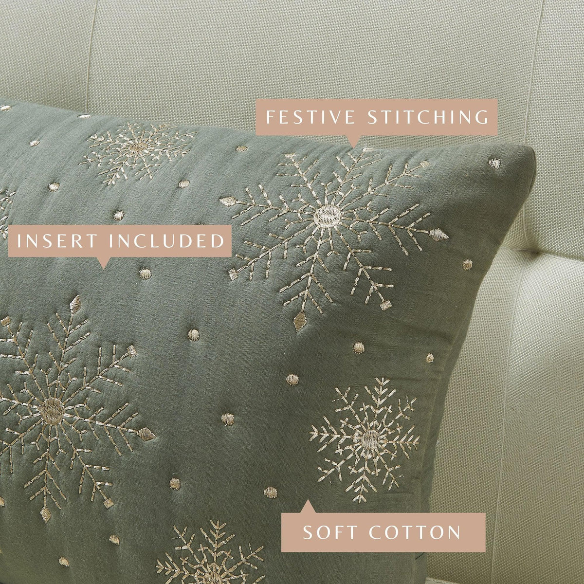 Jubilee Collection Embroidered Holiday Throw Pillow with Insert – view 40