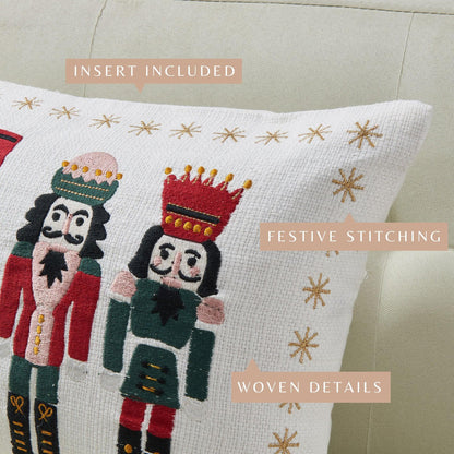 Jubilee Collection Embroidered Holiday Throw Pillow with Insert – view 46