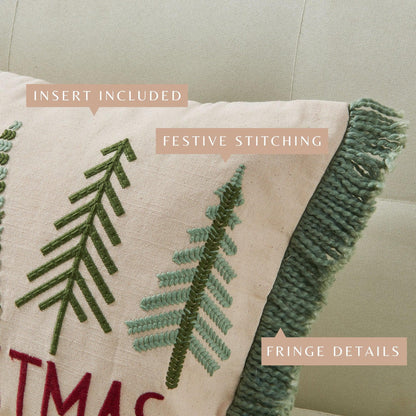 Jubilee Collection Embroidered Holiday Throw Pillow with Insert – view 52