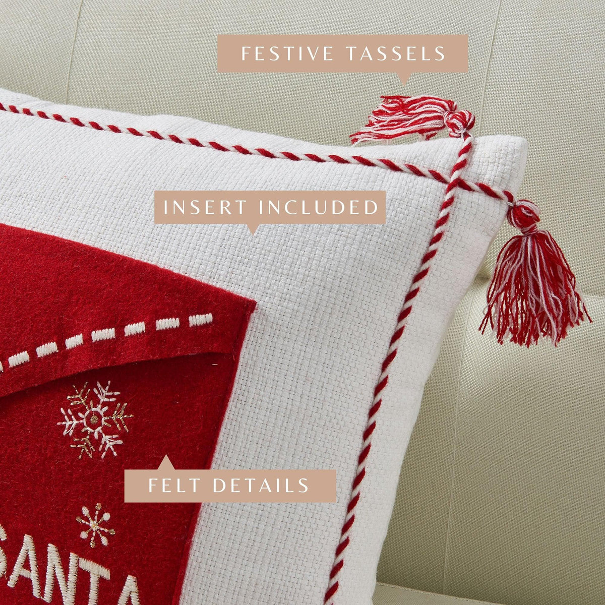 Jubilee Collection Embroidered Holiday Throw Pillow with Insert – view 58