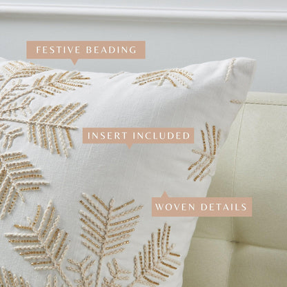Jubilee Collection Embroidered Holiday Throw Pillow with Insert – view 64