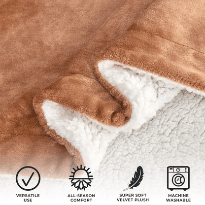 Kinsley Collection Velvet Plush Sherpa Luxury Bed Blanket and Throw – view 100