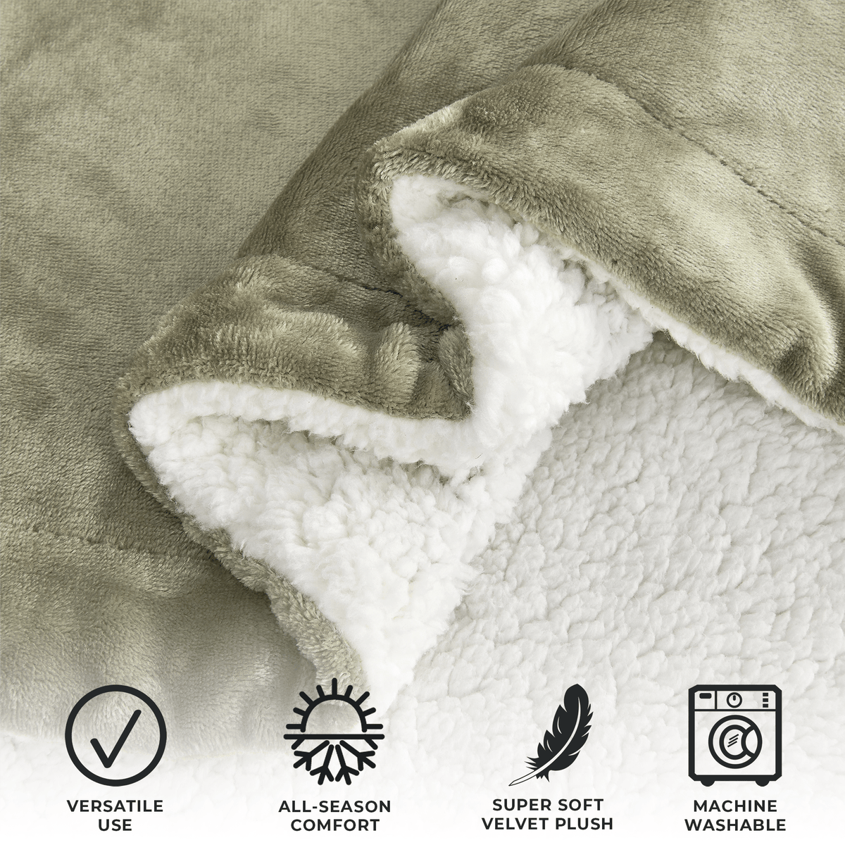 Kinsley Collection Velvet Plush Sherpa Luxury Bed Blanket and Throw – view 105
