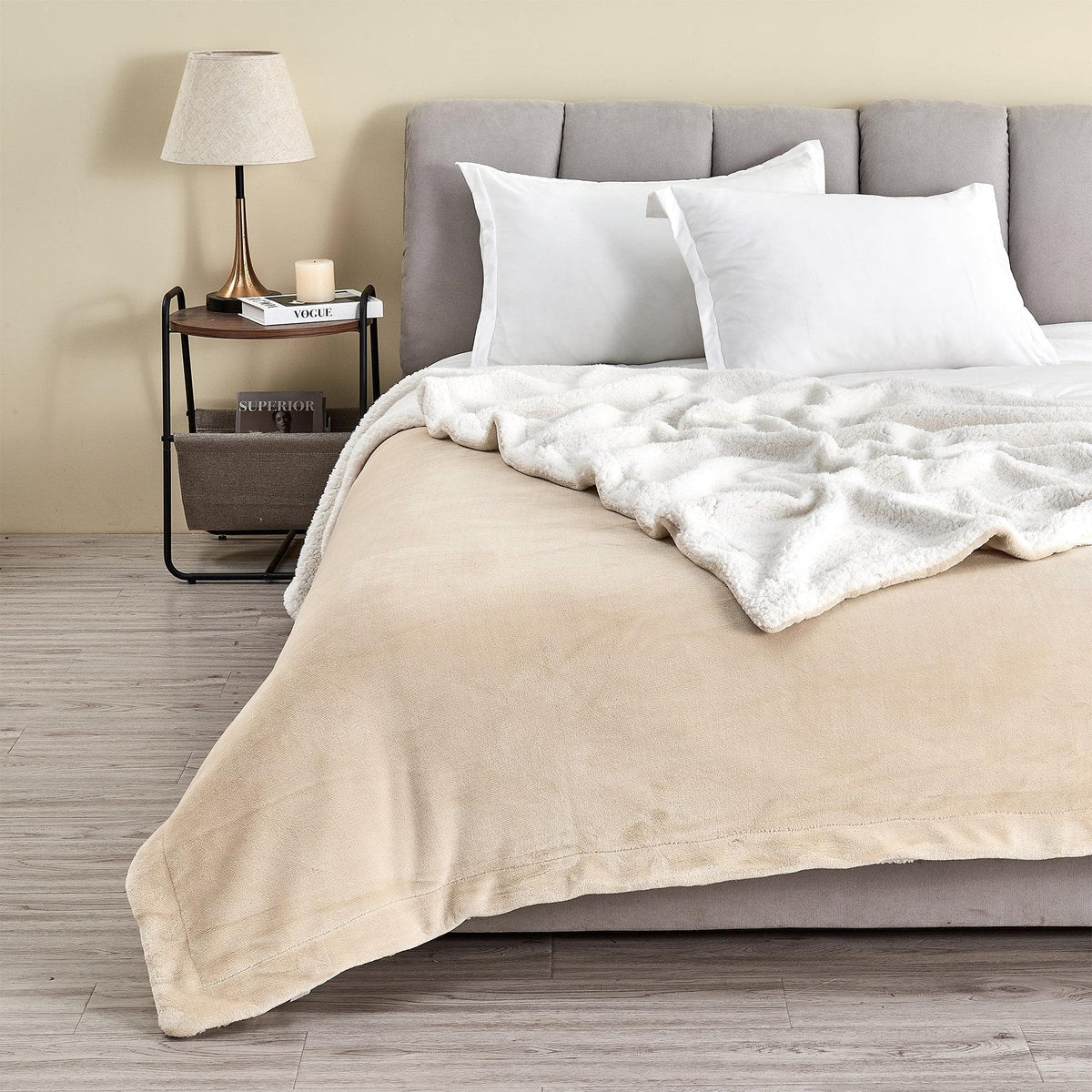 Kinsley Collection Velvet Plush Sherpa Luxury Bed Blanket and Throw – view 108