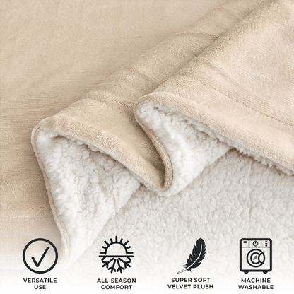 Kinsley Collection Velvet Plush Sherpa Luxury Bed Blanket and Throw – view 110