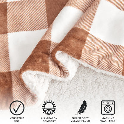 Kinsley Collection Velvet Plush Sherpa Luxury Bed Blanket and Throw – view 120