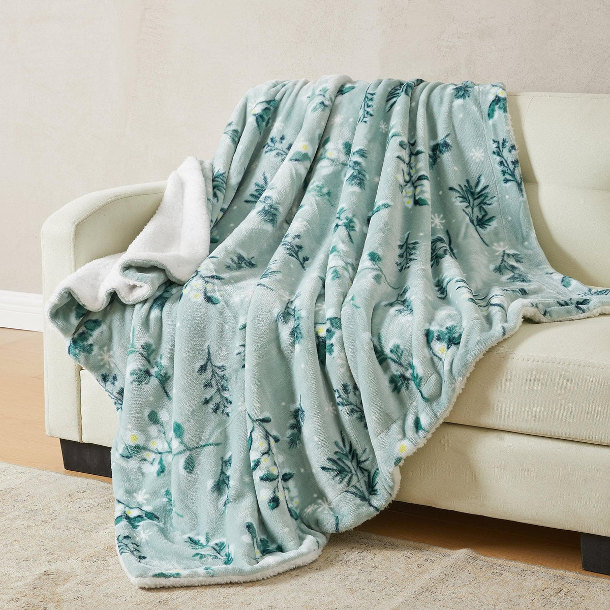 Kinsley Collection Velvet Plush Sherpa Luxury Bed Blanket and Throw – view 131