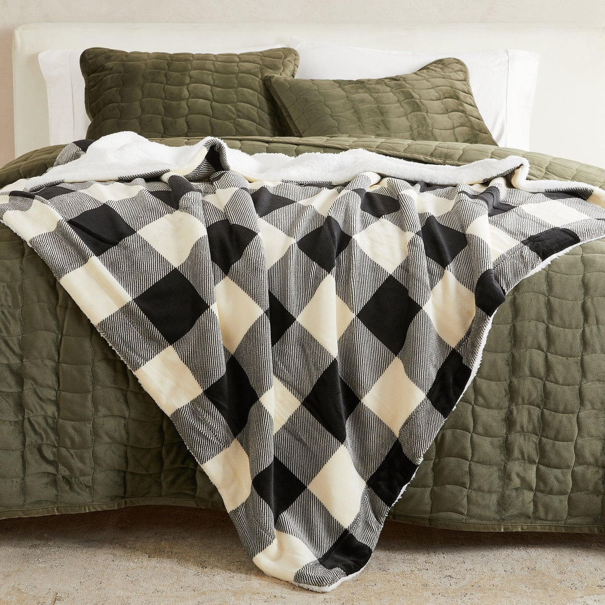 Kinsley Collection Velvet Plush Sherpa Luxury Bed Blanket and Throw – view 141