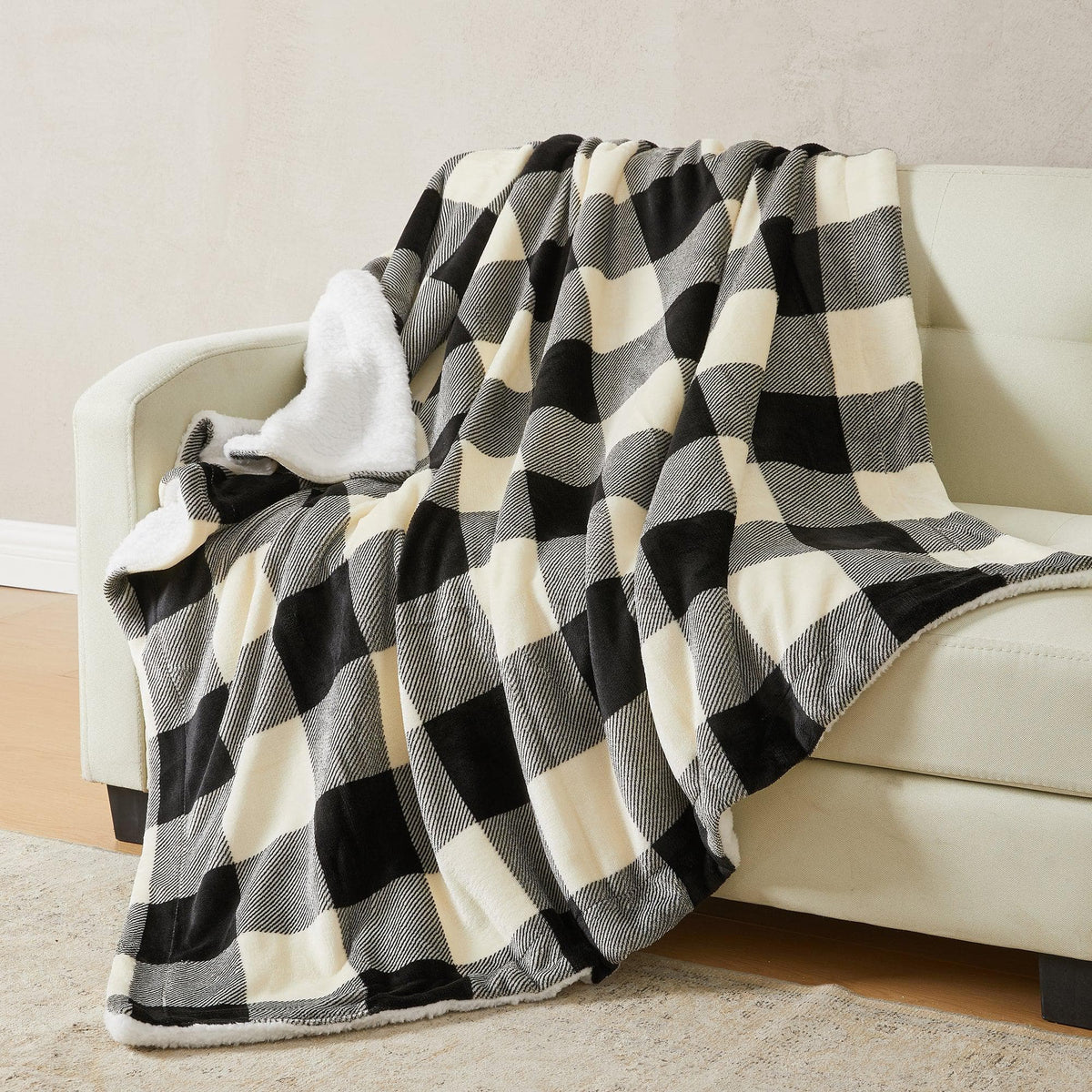 Kinsley Collection Velvet Plush Sherpa Luxury Bed Blanket and Throw – view 143