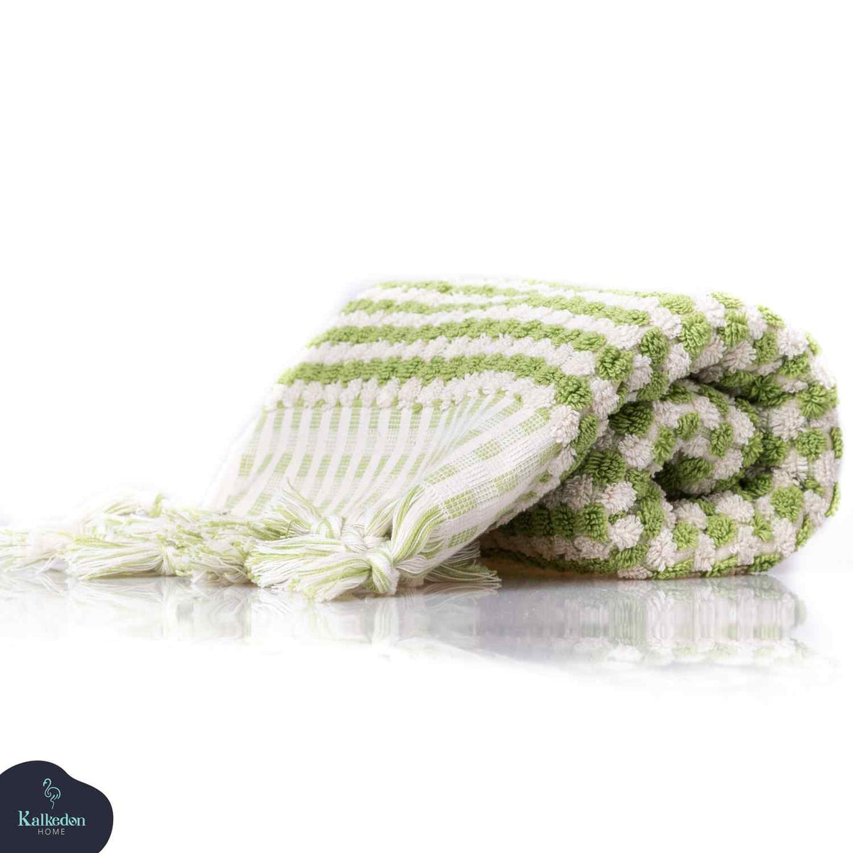 Pom Pom Organic Turkish Cotton Hand Towel, Handwoven 17 x 35 Inch – view 14