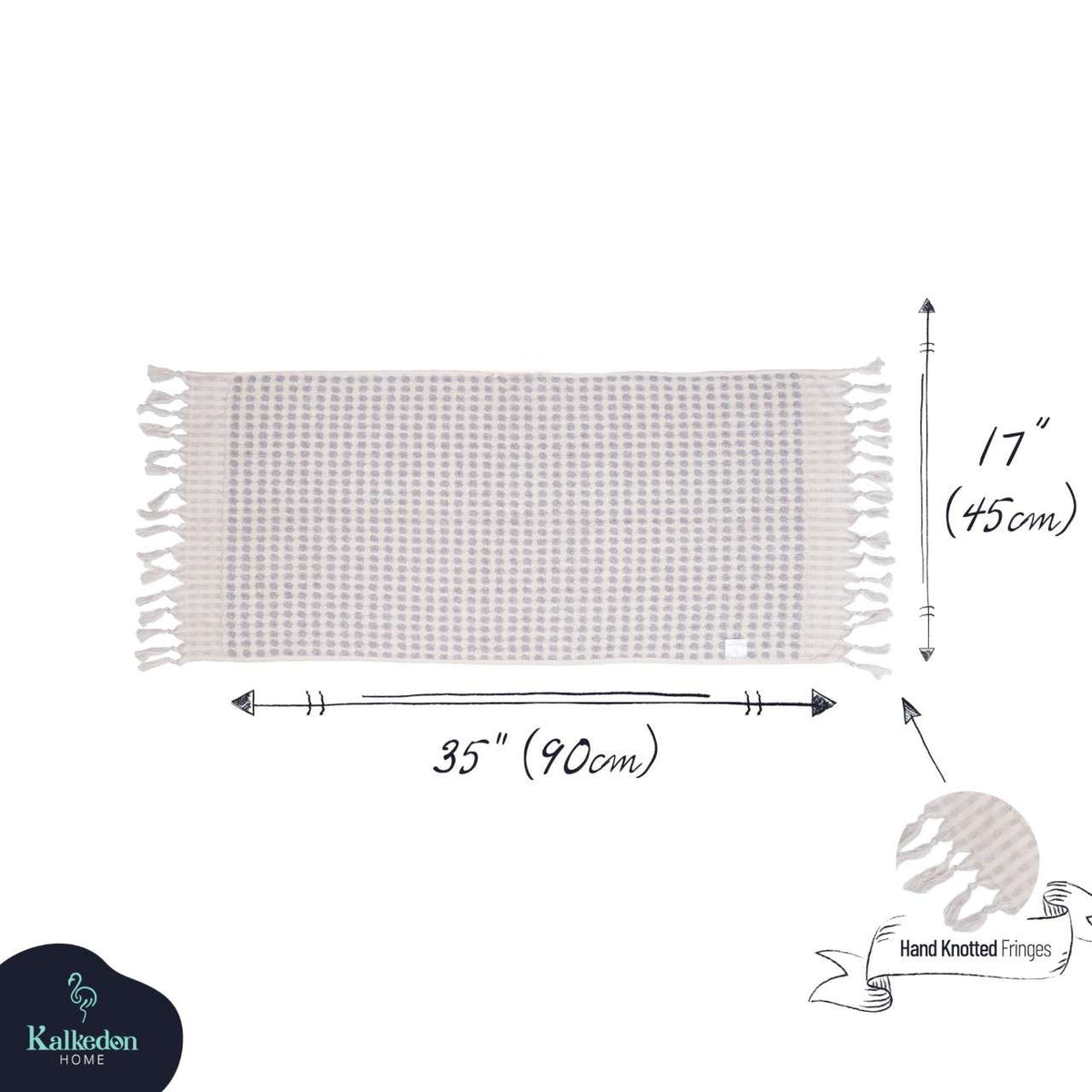 Pom Pom Organic Turkish Cotton Hand Towel, Handwoven 17 x 35 Inch – view 17