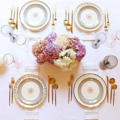 Sultana Gold Geometric Dinner Plates with 14k Gold Design, Set of 4 – view 6