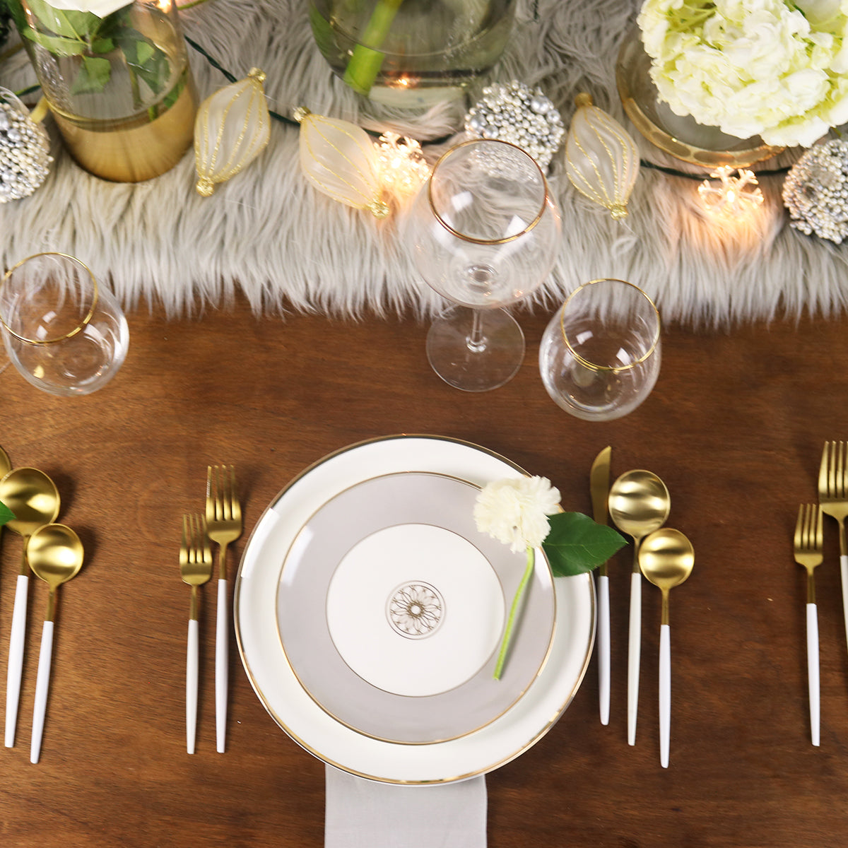 Diamond Jewel 8-Inch Salad Plates with 14k Gold Rim, Set of 4 – view 4
