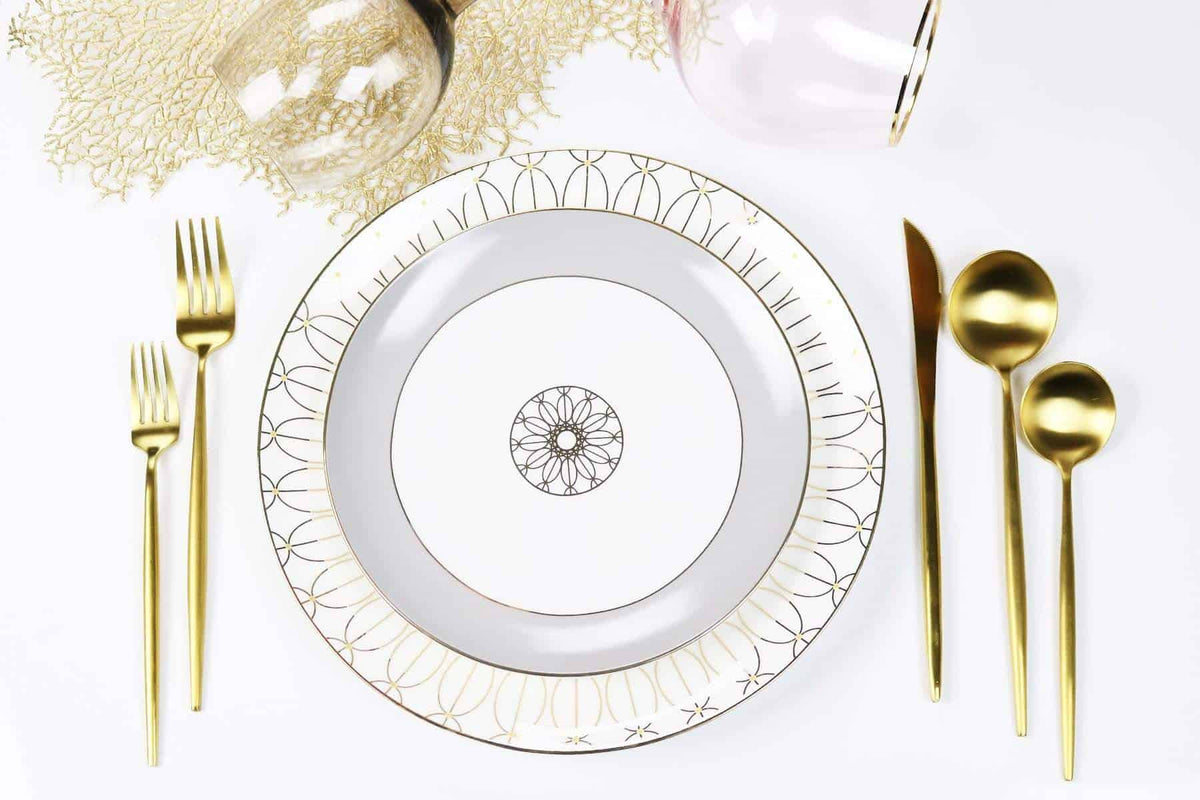 Diamond Jewel 8-Inch Salad Plates with 14k Gold Rim, Set of 4 – view 7