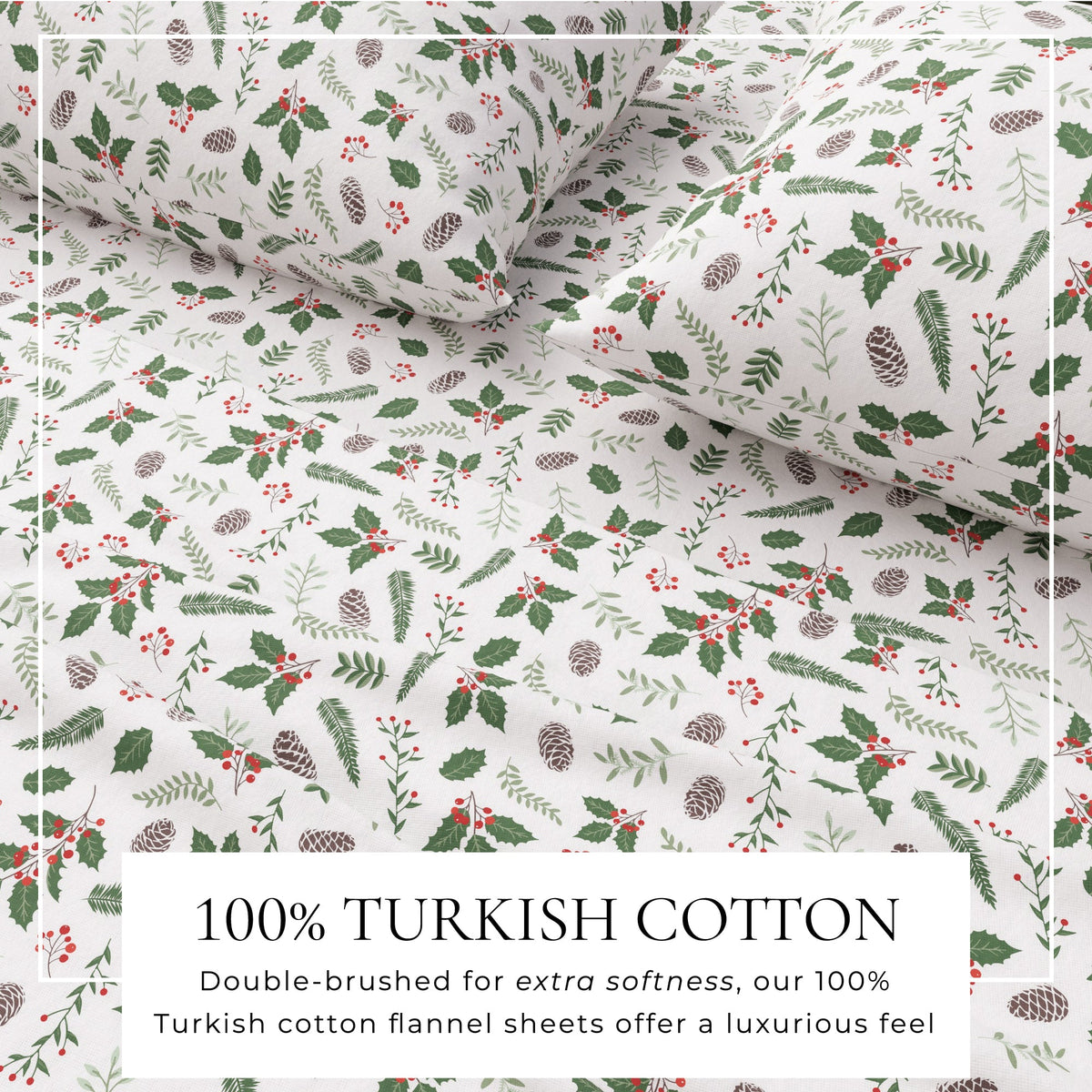 Turkish Cotton Christmas Flannel Sheet Set – Whittaker Collection – view 8