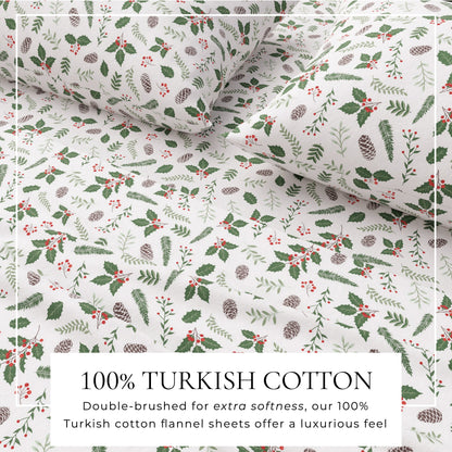 Turkish Cotton Christmas Flannel Sheet Set – Whittaker Collection – view 8