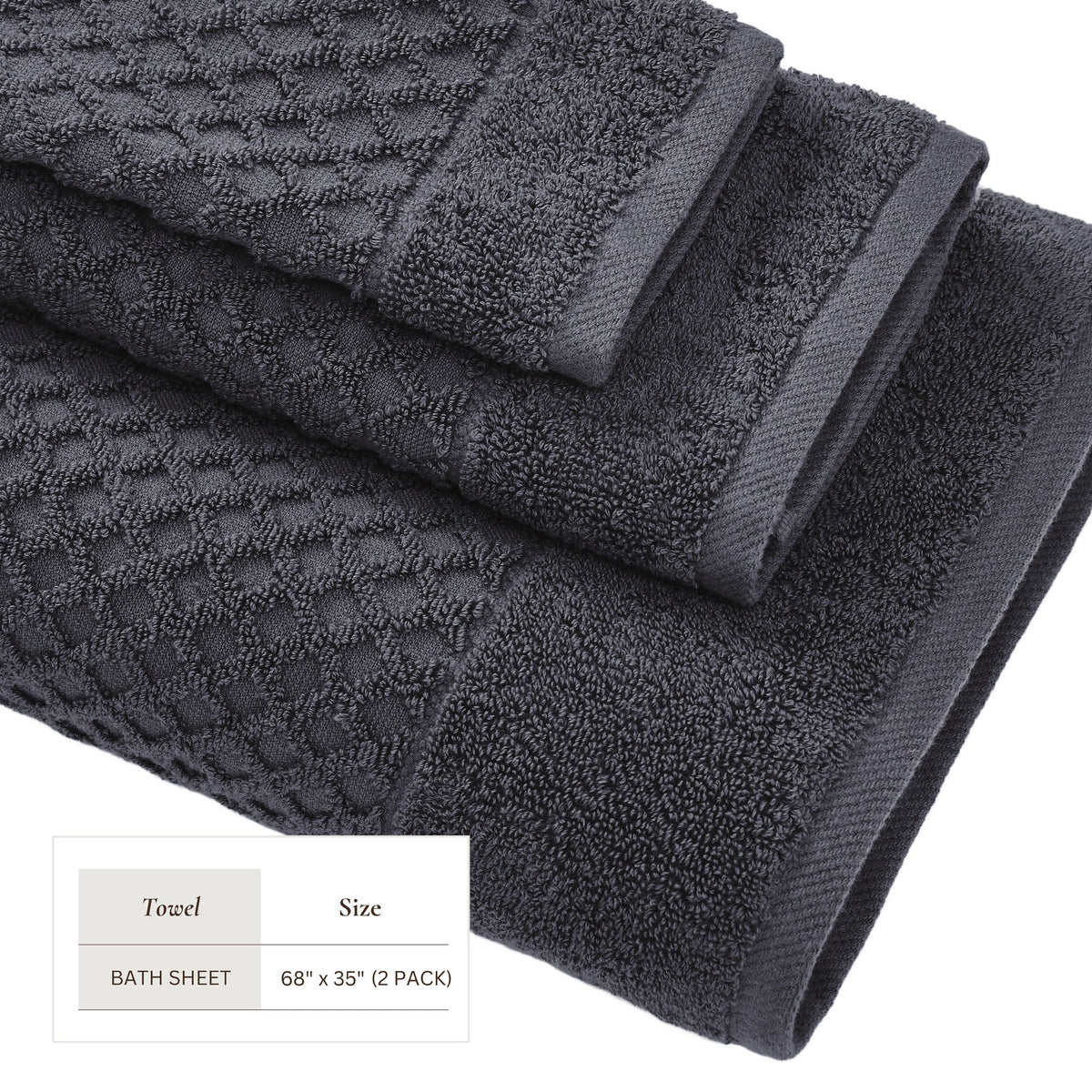 Cotton Diamond Waffle Weave Bath Towel Set – Grayson Collection – view 168