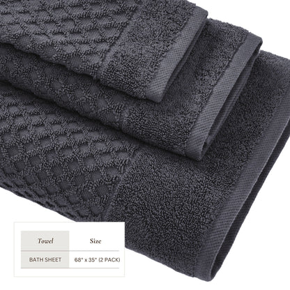 Cotton Diamond Waffle Weave Bath Towel Set – Grayson Collection – view 168