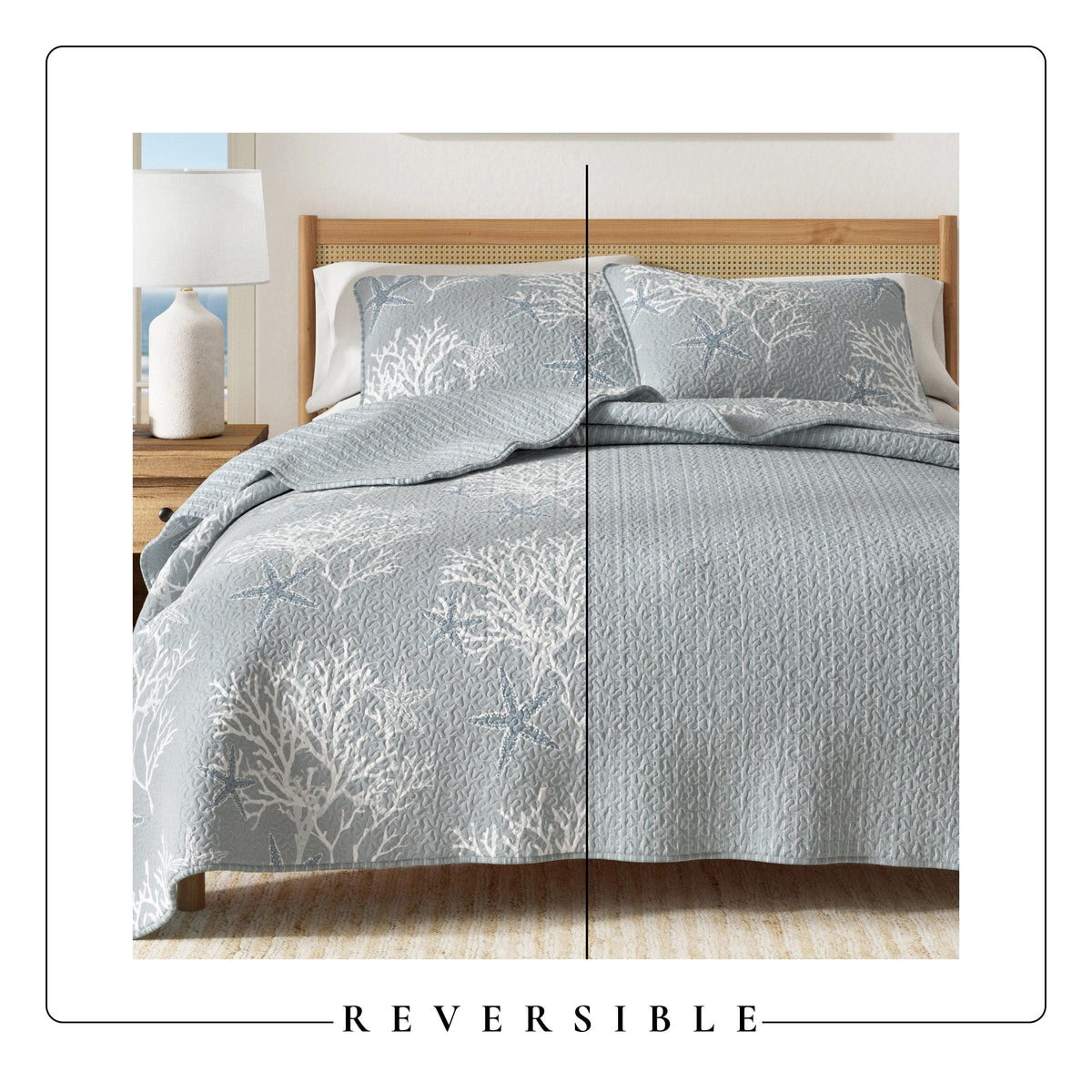 Fenwick Collection Coral-Themed Reversible Microfiber Quilt Set – view 5