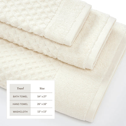 Cotton Diamond Waffle Weave Bath Towel Set – Grayson Collection – view 21