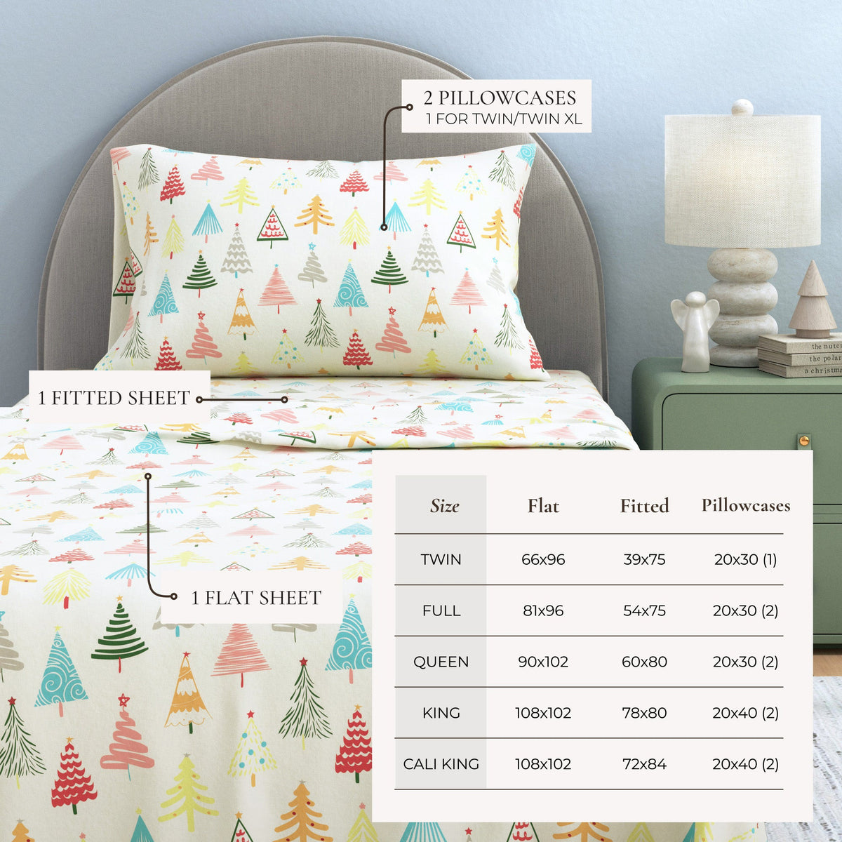 Turkish Cotton Christmas Flannel Sheet Set – Whittaker Collection – view 66